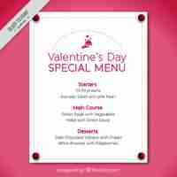 Vecteur gratuit valentine pointillé modèle de menu