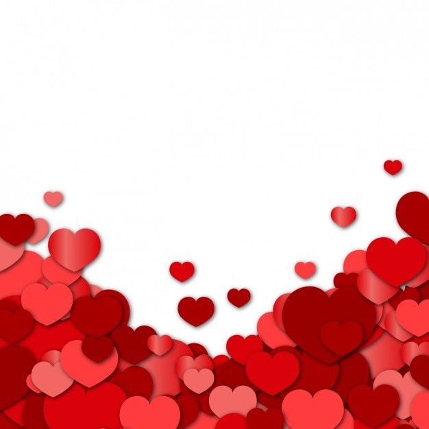 Vecteur gratuit valentines background avec des coeurs rouges