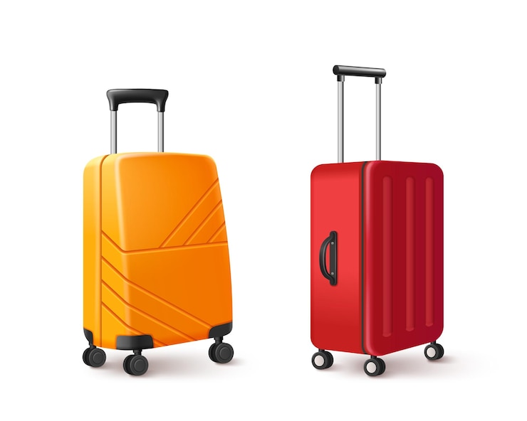 Vecteur gratuit une valise moderne à roues pour un voyage d'été