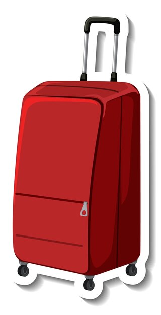 Valise en plastique de voyage avec autocollant de dessin animé de roue