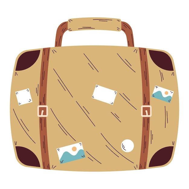 Vecteur gratuit valise de voyage beige