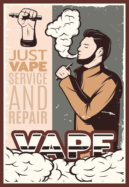 Vecteur gratuit vaping illustration vintage