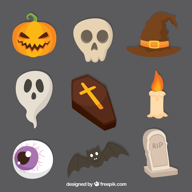 Variété D'articles Effrayants Pour Halloween