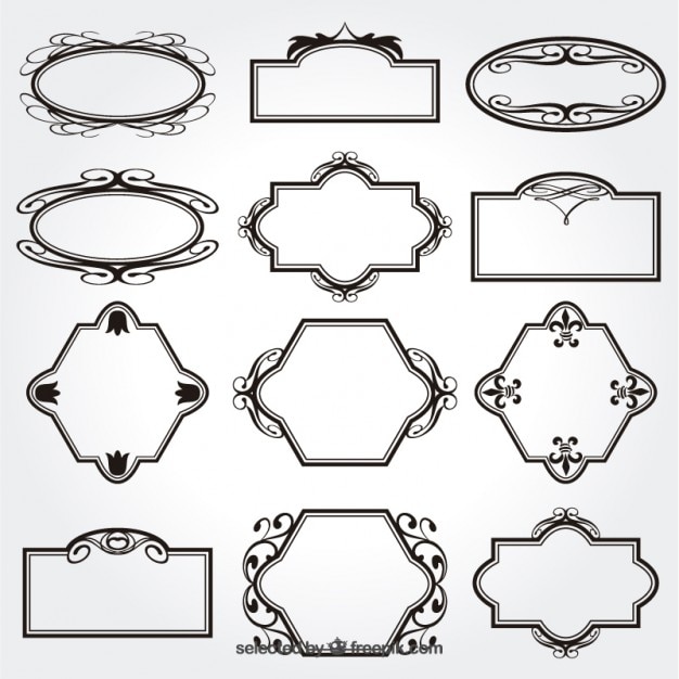 Vecteur gratuit variété de cadres d'ornement