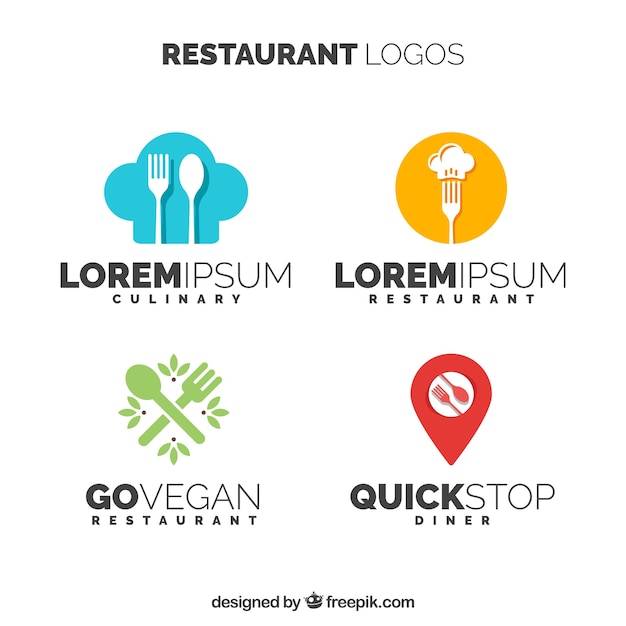 Variété de logos de restaurants modernes