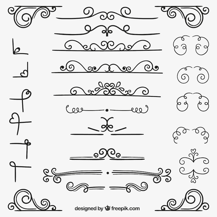 Vecteur gratuit variété de décoration d&#39;ornement