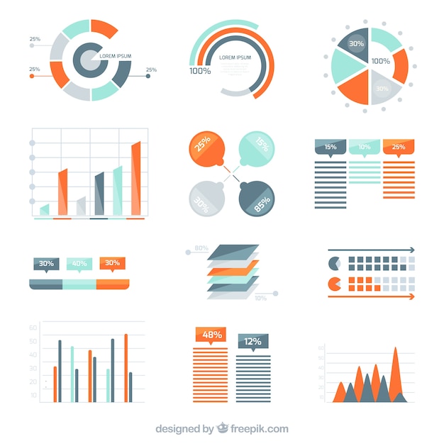 Variété de diagrammes infographiques