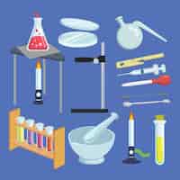 Vecteur gratuit variété d'éléments élémentaires des laboratoires scientifiques