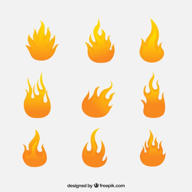 Variété De Flammes En Design Plat