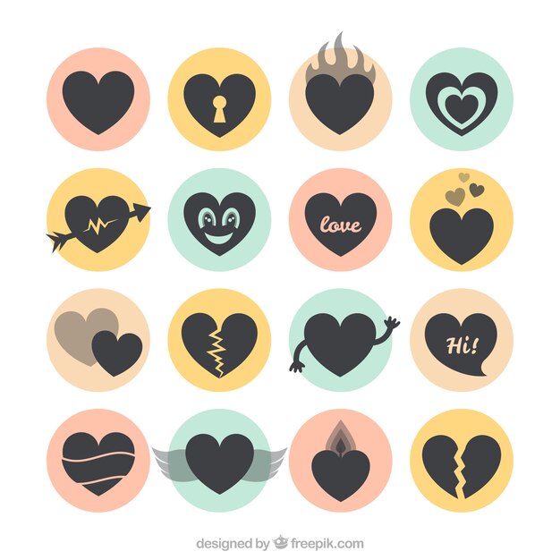 Variété des icônes cardiaques