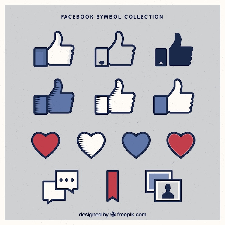 Vecteur gratuit variété d'icônes facebook