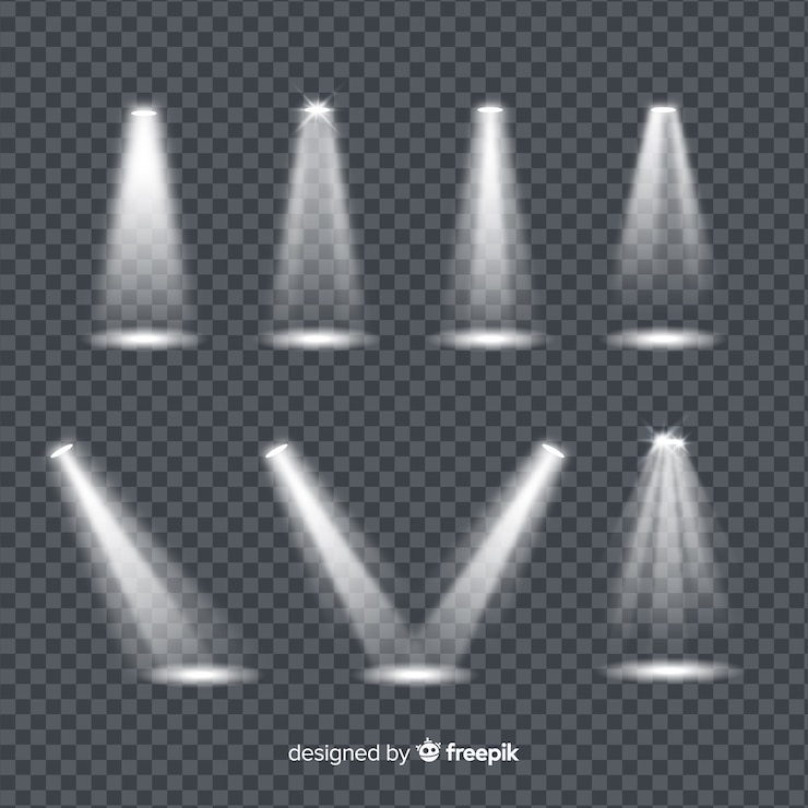 Vecteur gratuit variété de projecteurs pour le théâtre