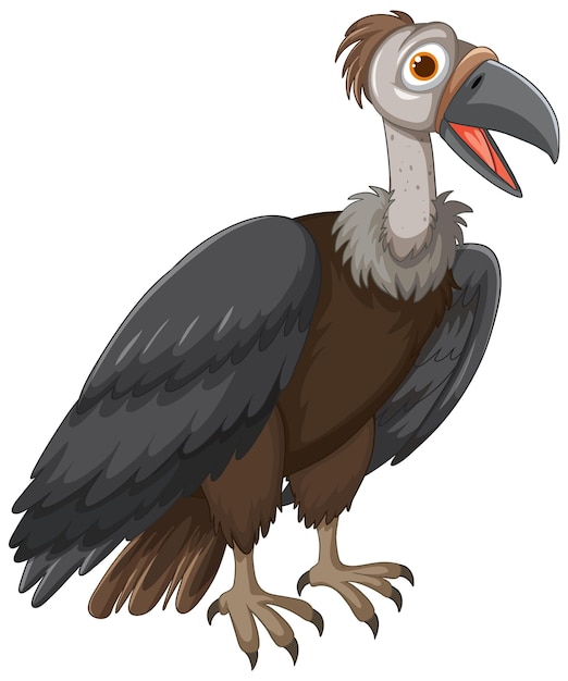 Vecteur gratuit un vautour de dessin animé debout avec fierté