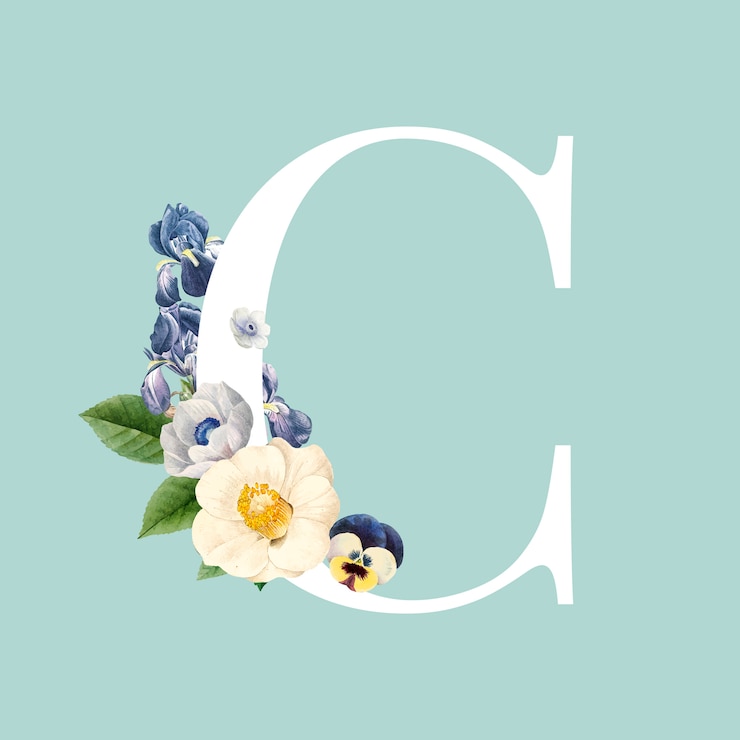 Vecteur gratuit vecteur de l&#39;alphabet floral majuscule c