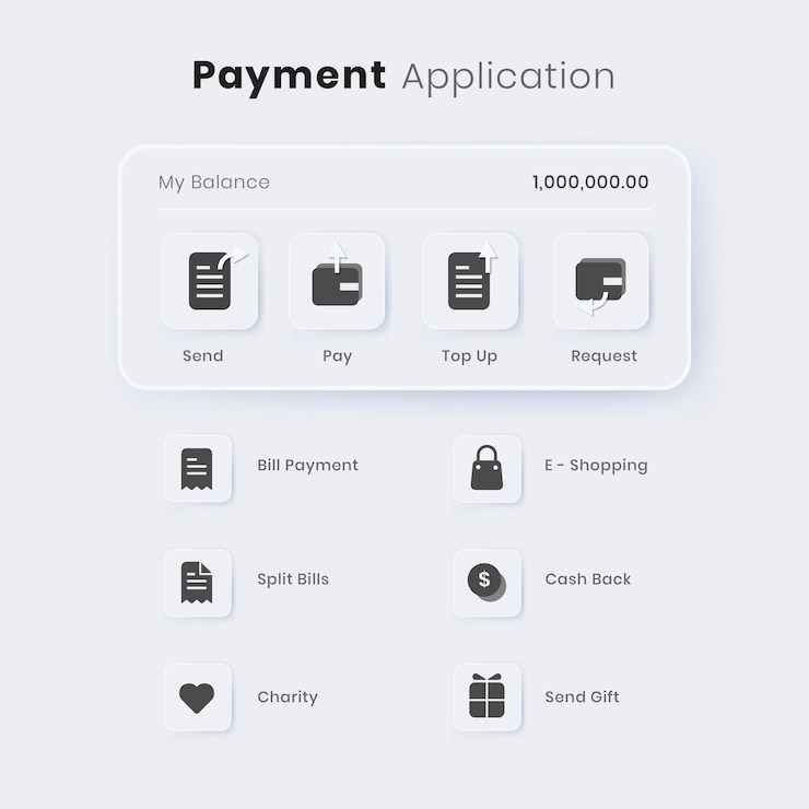 Vecteur gratuit vecteur d'application de paiement en ligne
