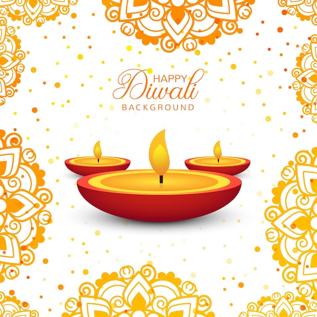 Vecteur D'arrière-plan Décoratif Happy Diwali