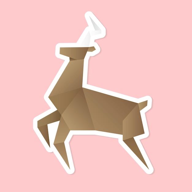 Vecteur d'artisanat animal origami cerf fait main