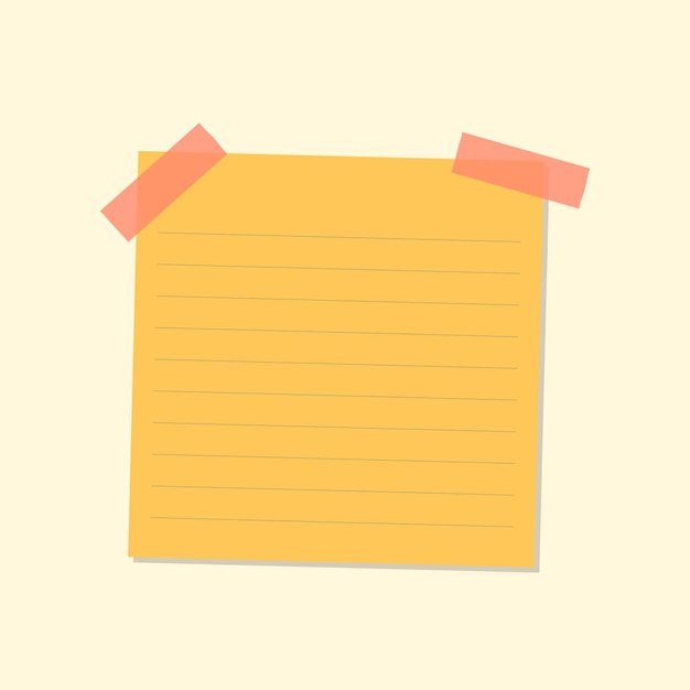 Vecteur d'autocollant de journal de papier à lettres ligné jaune