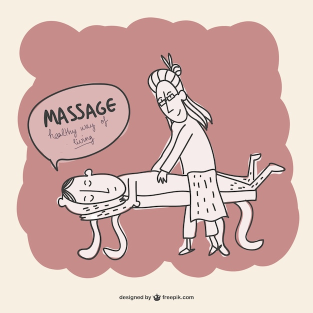 Vecteur gratuit vecteur de bande dessinée de massage