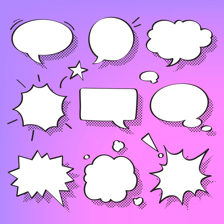 Vecteur gratuit vecteur de bulle de dialogue dans l'ensemble de style demi-teinte
