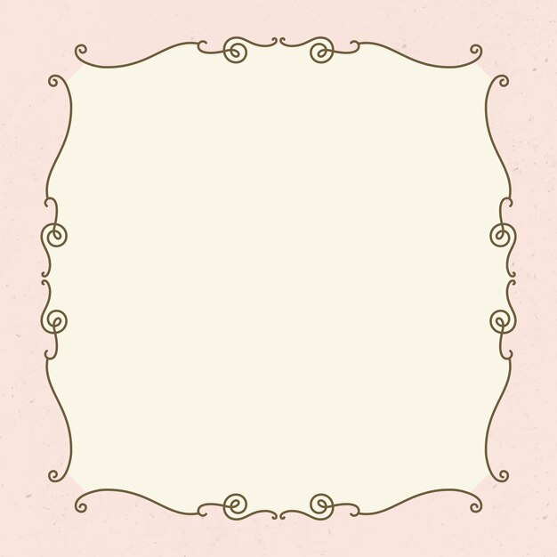 Vecteur de cadre vintage sur fond rose pastel