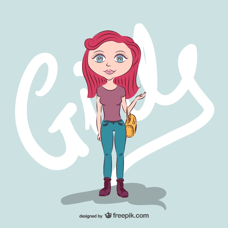 Vecteur gratuit vecteur de caractère de fille