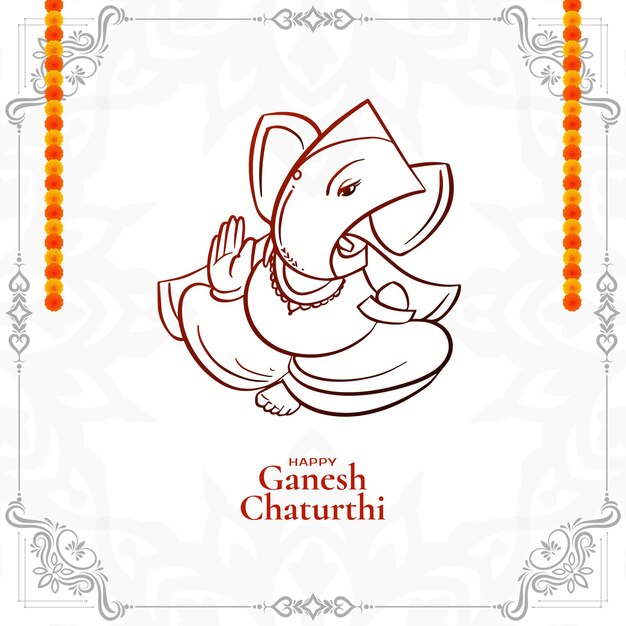 Vecteur gratuit vecteur de carte de célébration du festival traditionnel happy ganesh chaturthi