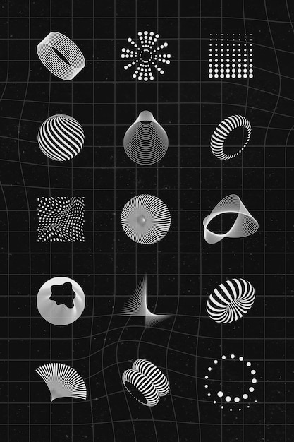 Vecteur de collection d'éléments de conception 3D abstraite