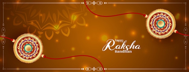 Vecteur gratuit vecteur de conception de bannière classique du festival culturel happy raksha bandhan