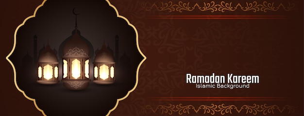 Vecteur de conception de bannière de festival traditionnel islamique Ramadan Kareem