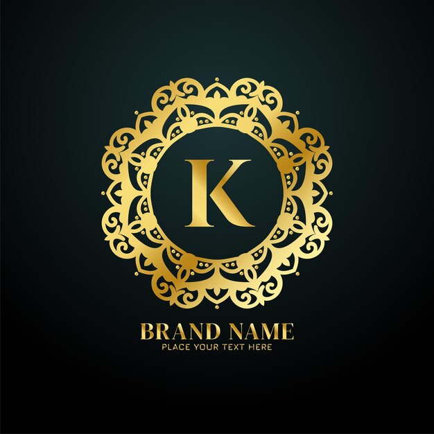 Vecteur de conception de concept de logo de marque de luxe lettre K