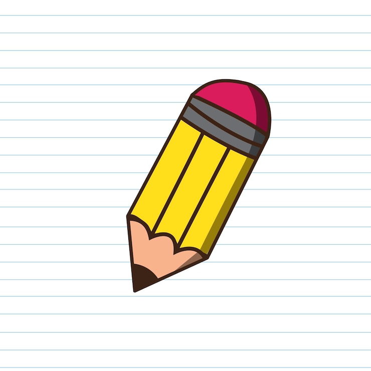 Vecteur gratuit vecteur de conception de crayon en bois jaune