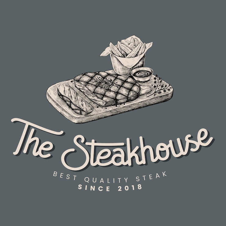 Vecteur gratuit le vecteur de conception du logo du steakhouse