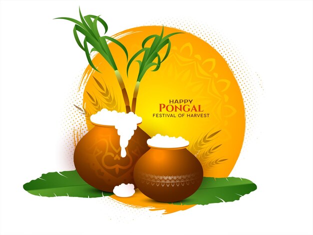 Vecteur de conception de fond élégant Happy Pongal festival célébration