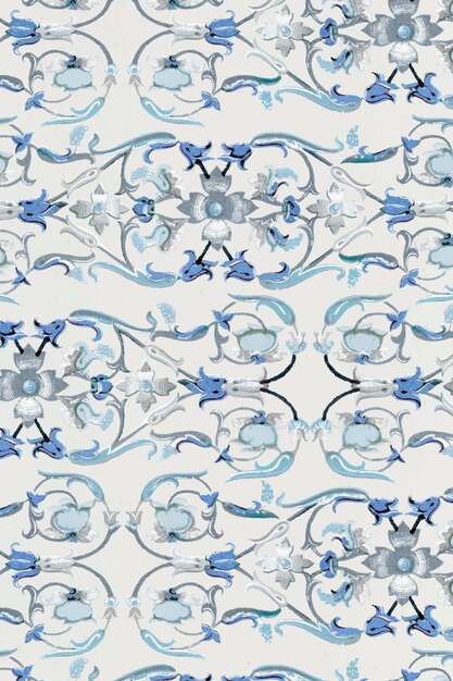 Vecteur de conception de fond à motifs floraux bleu marine