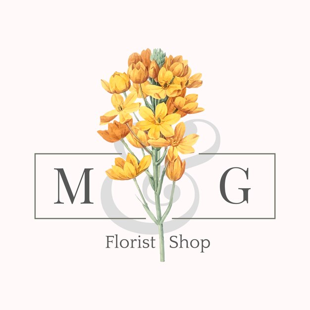 Vecteur de conception de logo boutique fleuriste