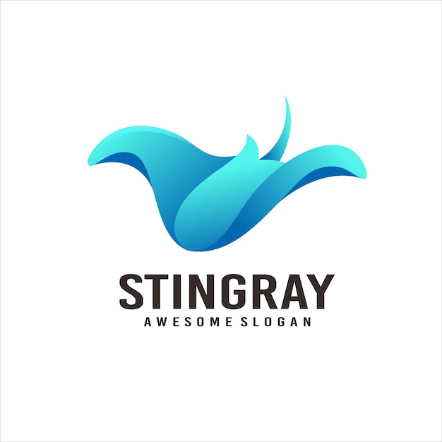 Vecteur gratuit vecteur de conception de logo coloré dégradé stingray