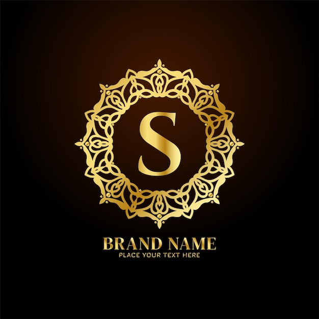 Vecteur gratuit vecteur de conception de logo de marque de luxe lettre s
