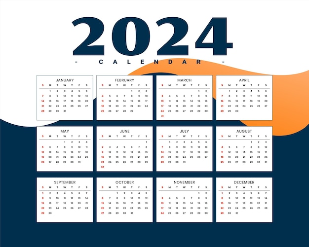 Calendrier 2024 à imprimer PDF et Excel - Planète Excel