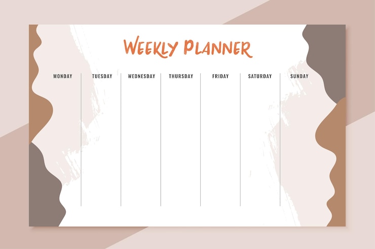 Vecteur gratuit vecteur de conception de modèle de calendrier de planificateur hebdomadaire quotidien