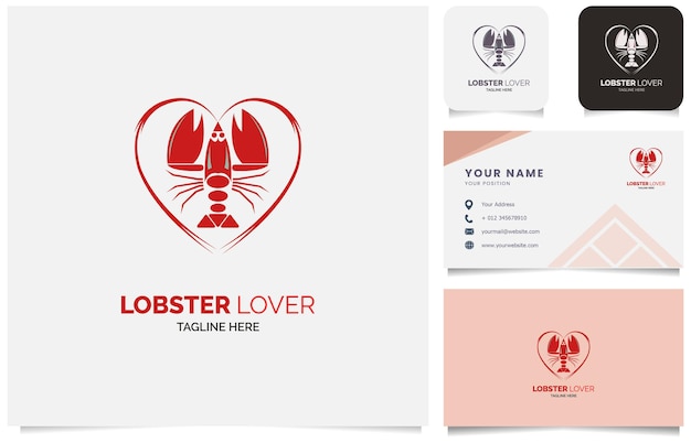 Vecteur de conception de modèle de logo d'amateur de homard pour la marque ou l'entreprise et autre