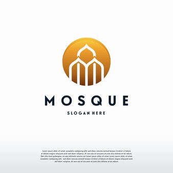 Vecteur de conception de modèle de logo de mosquée de luxe, modèle de logo islamique