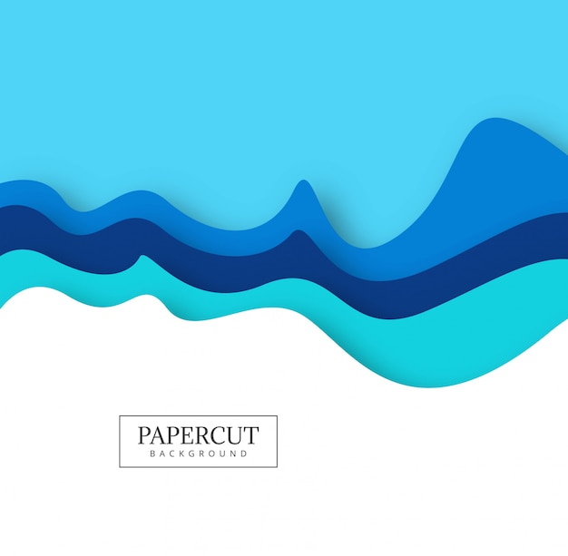 Vecteur de conception vague abstraite papercut coloré créatif