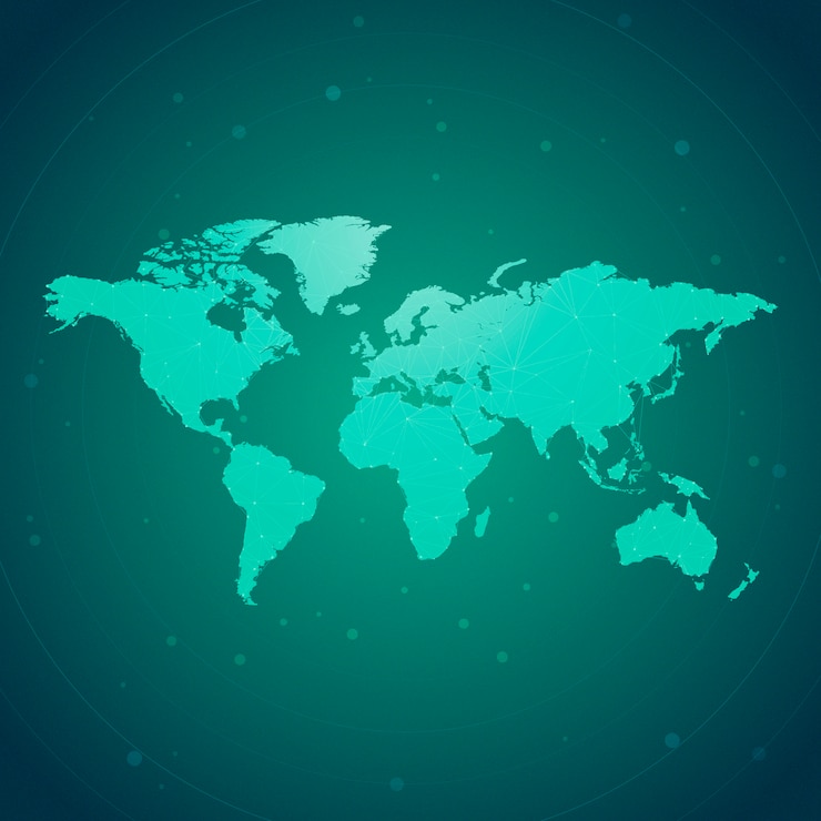 Vecteur gratuit vecteur de connexion mondiale fond vert illustration