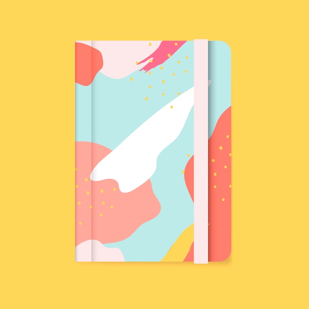 Vecteur gratuit vecteur de couverture de cahier coloré design memphis