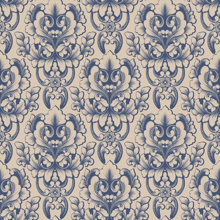 Vecteur gratuit vecteur damassé sans soudure de fond ornement damassé à l'ancienne de luxe classique texture transparente victorienne royale pour papiers peints emballage textile modèle baroque floral exquis