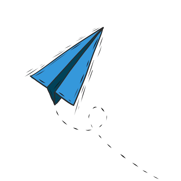 Vecteur gratuit vecteur de doodle d'avion en papier