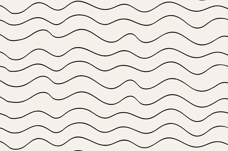Vecteur gratuit vecteur de doodle de fond noir ondulé, conception simple