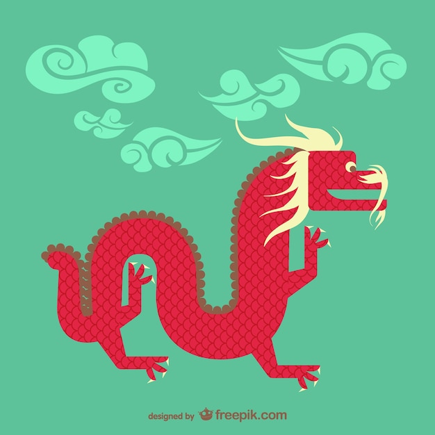 Vecteur gratuit vecteur de dragon chinois