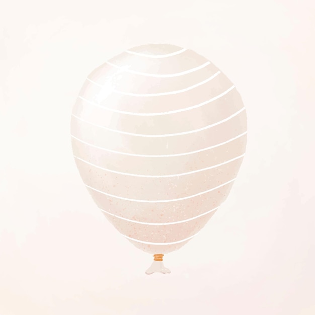 Vecteur gratuit vecteur d'élément de ballon de fête blanche avec des lignes blanches